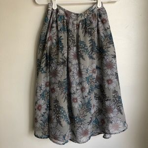 Floral midi skirt